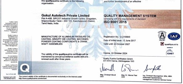 IATF 16949:2016 certificate