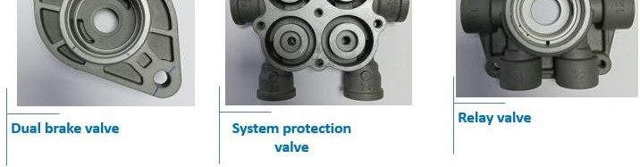 Brakes India dual brake valve, system protection valve, relay valve